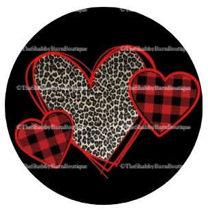 Plaid and Leopard Print Hearts