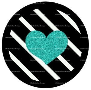 Teal Glitter Heart