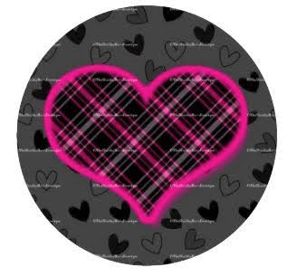Pink Plaid Heart