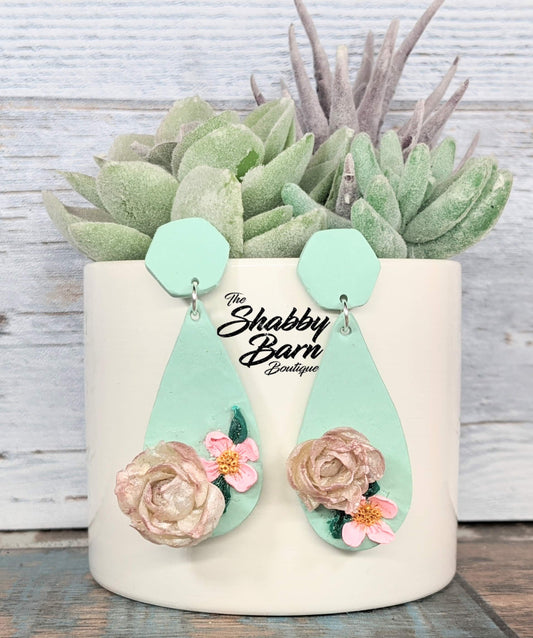 Tear Drop Dangle - Floral