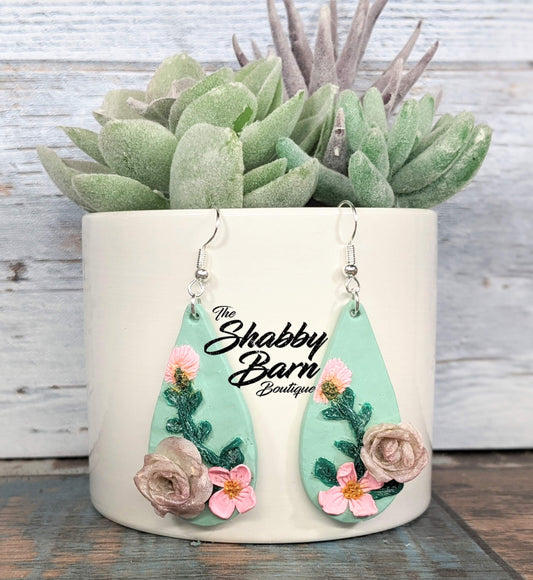 Tear Drop Dangle - Floral Vine