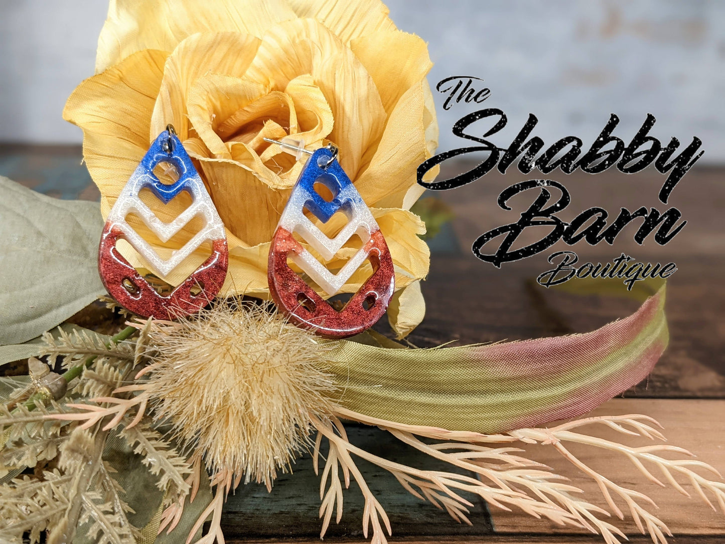 Red, White, and Blue Teardrop Dangle