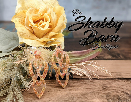 Gold and Copper Flake Dangle