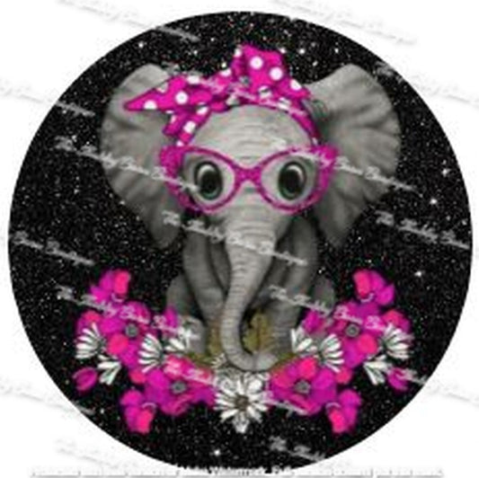 Pink Bandana Elephant with Glasses