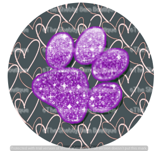 Purple Glitter Paw