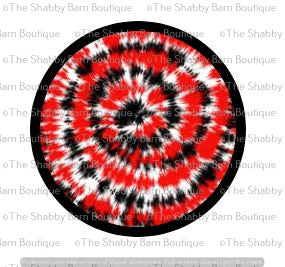 Red, black and white tie dye