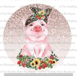 Strawberries and Flowers Bandana Pig