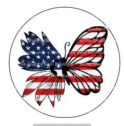 Sunflower, Butterfly, Stars and Stripes