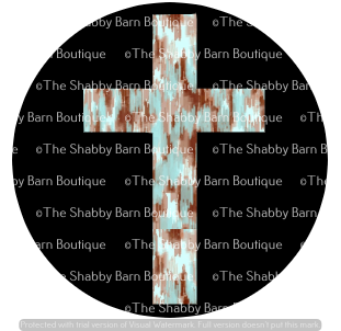 Teal and Brown Cross