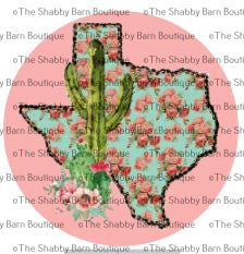 Texas Cactus and Flowers